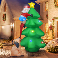 HKM-202771 Giant Inflatable Santa Claus with LED Lights for Christmas Lawn Decoration
