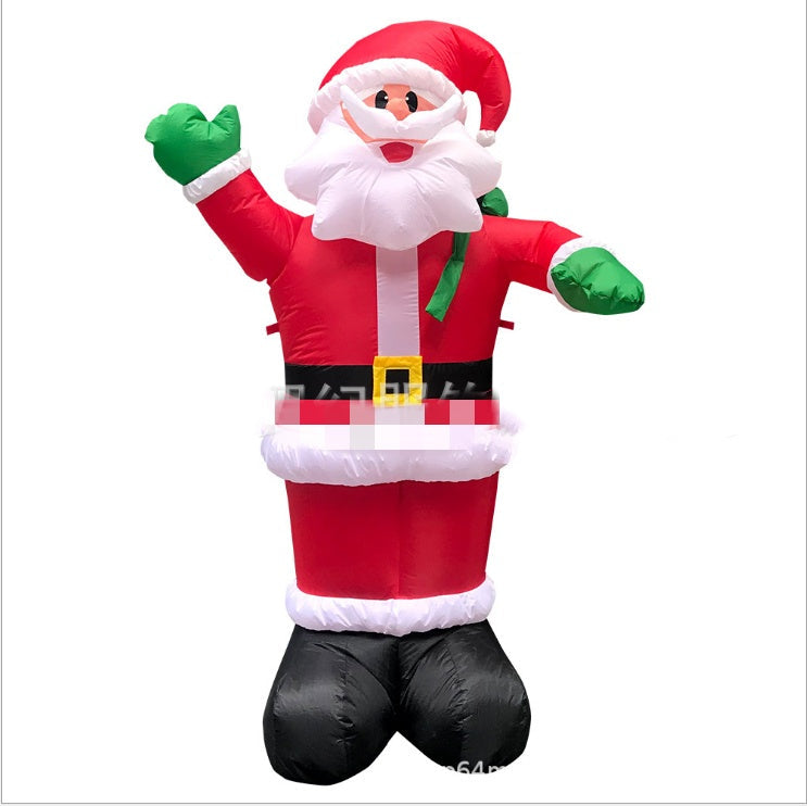 HKM-202771 Giant Inflatable Santa Claus with LED Lights for Christmas Lawn Decoration