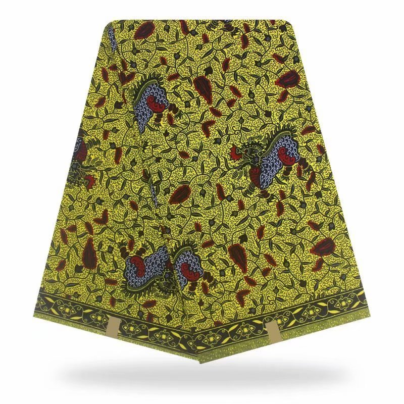 HKM-202835 Cotton African Batik Fabric - 6 Yards, 100% Cotton for Apparel, Home Decor, and Crafts