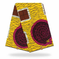 HKM-202835 Cotton African Batik Fabric - 6 Yards, 100% Cotton for Apparel, Home Decor, and Crafts
