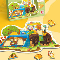 HKM-202835 Large Educational Floor Puzzle for Kids - 100 Cartoon Design with Gift Box