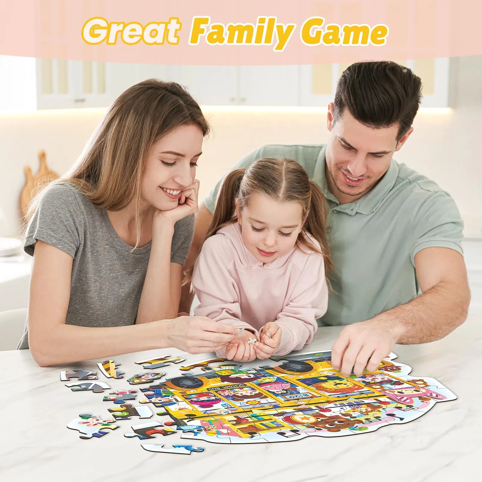 HKM-202835 Large Educational Floor Puzzle for Kids - 100 Cartoon Design with Gift Box