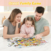 HKM-202835 Large Educational Floor Puzzle for Kids - 100 Cartoon Design with Gift Box