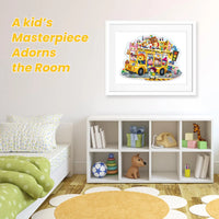 HKM-202835 Large Educational Floor Puzzle for Kids - 100 Cartoon Design with Gift Box