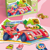 HKM-202835 Large Educational Floor Puzzle for Kids - 100 Cartoon Design with Gift Box