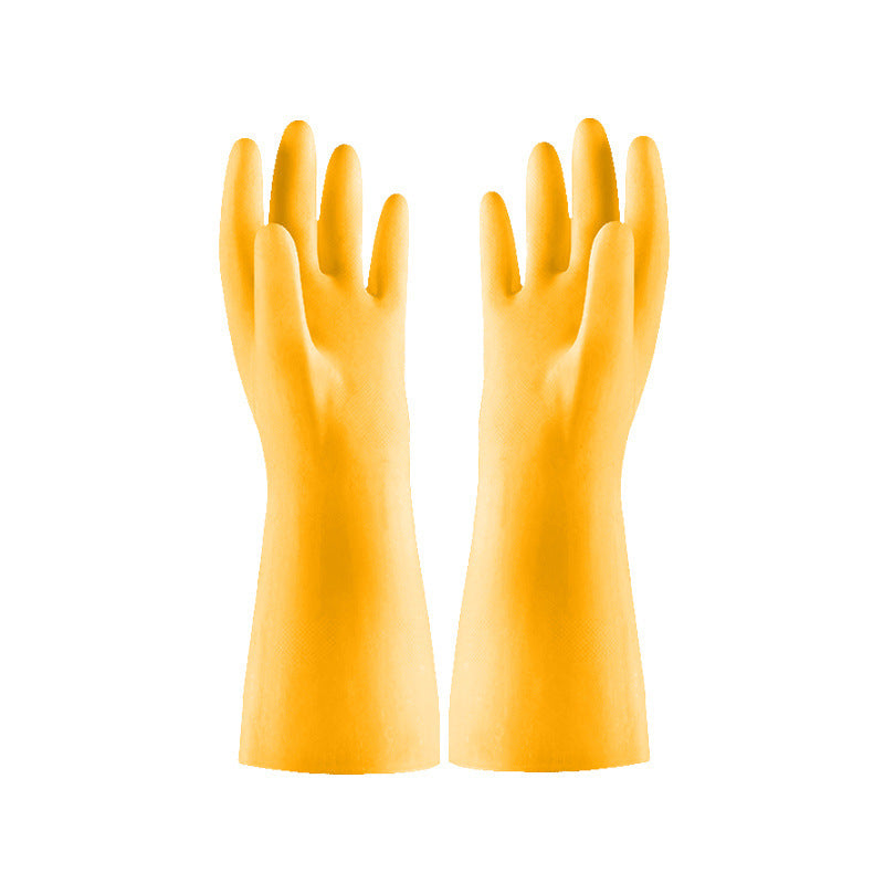 HKM-202835 Thickened Yellow PVC Dishwashing Gloves for Household Use