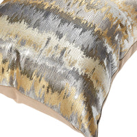 HKM-202963 Luxury Gray and Gold Striped Pillow Case and Cushion Cover, Multiple Sizes Available