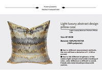 HKM-202963 Luxury Gray and Gold Striped Pillow Case and Cushion Cover, Multiple Sizes Available