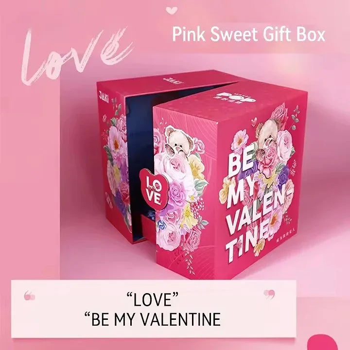 Pink Bear Building Block Set with Rose - DIY Model Toy for Girls and Women, Perfect for Valentine's Day