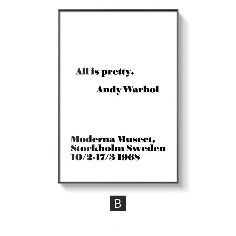 HKM-203155 Nordic Style Black and White Geometric Abstract Painting on Canvas with Solid Wood Frame