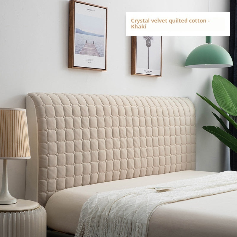 HKM-203155 Universal Solid Color Crystal Velvet Ice Silk Bedside Cover – Simple Style Dust Protector