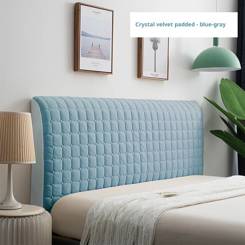 HKM-203155 Universal Solid Color Crystal Velvet Ice Silk Bedside Cover – Simple Style Dust Protector