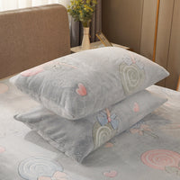 HKM-203155 Warm Flannel Cartoon Printed Fitted Sheet - Cozy Winter Mattress Cover in Various Design Options
