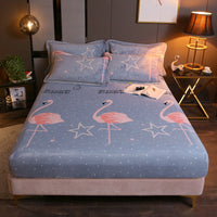 HKM-203155 Warm Flannel Cartoon Printed Fitted Sheet - Cozy Winter Mattress Cover in Various Design Options