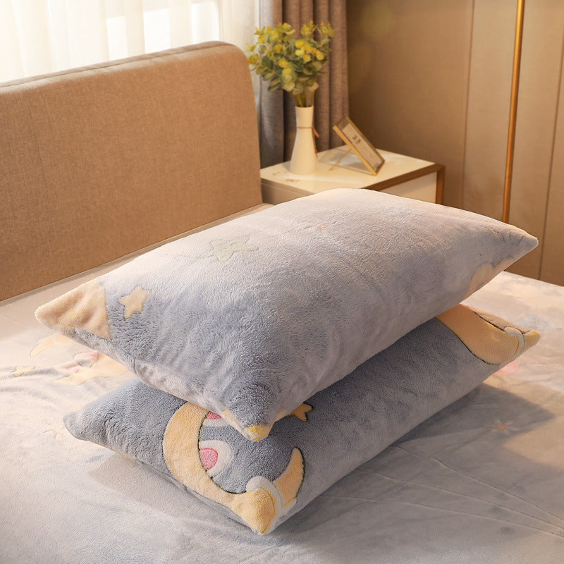 HKM-203155 Warm Flannel Cartoon Printed Fitted Sheet - Cozy Winter Mattress Cover in Various Design Options