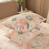 HKM-203155 Warm Flannel Cartoon Printed Fitted Sheet - Cozy Winter Mattress Cover in Various Design Options