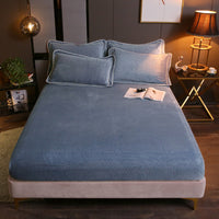 HKM-203155 Warm Flannel Cartoon Printed Fitted Sheet - Cozy Winter Mattress Cover in Various Design Options