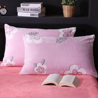HKM-203155 Warm Flannel Cartoon Printed Fitted Sheet - Cozy Winter Mattress Cover in Various Design Options