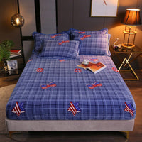 HKM-203155 Warm Flannel Cartoon Printed Fitted Sheet - Cozy Winter Mattress Cover in Various Design Options
