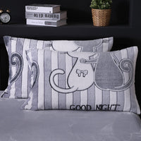 HKM-203155 Warm Flannel Cartoon Printed Fitted Sheet - Cozy Winter Mattress Cover in Various Design Options