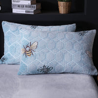 HKM-203155 Warm Flannel Cartoon Printed Fitted Sheet - Cozy Winter Mattress Cover in Various Design Options
