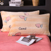 HKM-203155 Warm Flannel Cartoon Printed Fitted Sheet - Cozy Winter Mattress Cover in Various Design Options