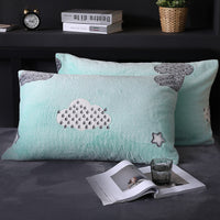 HKM-203155 Warm Flannel Cartoon Printed Fitted Sheet - Cozy Winter Mattress Cover in Various Design Options