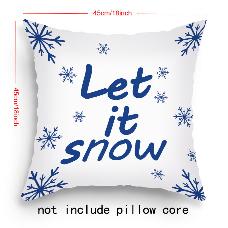 HKM-203219 Cartoon Santa Claus and Elk Holiday Pillow Covers - Decorative Cushion Covers 45x45cm, Multiple Sets Available