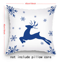HKM-203219 Cartoon Santa Claus and Elk Holiday Pillow Covers - Decorative Cushion Covers 45x45cm, Multiple Sets Available
