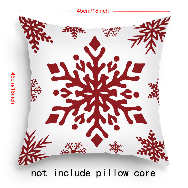 HKM-203219 Cartoon Santa Claus and Elk Holiday Pillow Covers - Decorative Cushion Covers 45x45cm, Multiple Sets Available