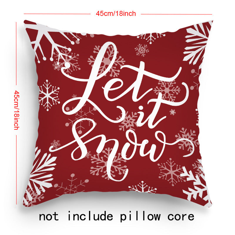 HKM-203219 Cartoon Santa Claus and Elk Holiday Pillow Covers - Decorative Cushion Covers 45x45cm, Multiple Sets Available