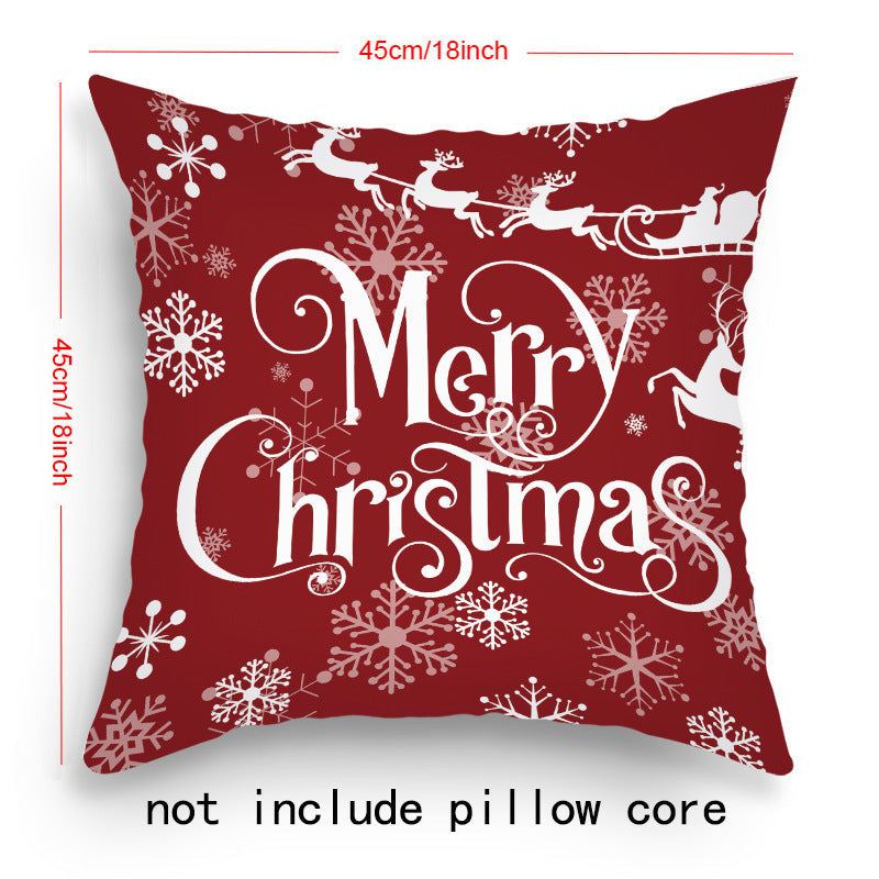 HKM-203219 Cartoon Santa Claus and Elk Holiday Pillow Covers - Decorative Cushion Covers 45x45cm, Multiple Sets Available