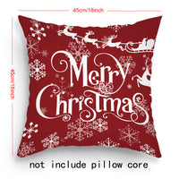 HKM-203219 Cartoon Santa Claus and Elk Holiday Pillow Covers - Decorative Cushion Covers 45x45cm, Multiple Sets Available