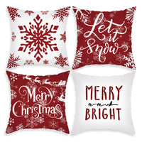 HKM-203219 Cartoon Santa Claus and Elk Holiday Pillow Covers - Decorative Cushion Covers 45x45cm, Multiple Sets Available