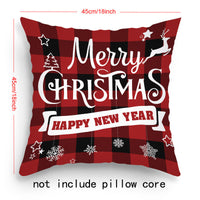 HKM-203219 Cartoon Santa Claus and Elk Holiday Pillow Covers - Decorative Cushion Covers 45x45cm, Multiple Sets Available
