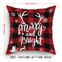 HKM-203219 Cartoon Santa Claus and Elk Holiday Pillow Covers - Decorative Cushion Covers 45x45cm, Multiple Sets Available