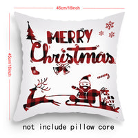 HKM-203219 Cartoon Santa Claus and Elk Holiday Pillow Covers - Decorative Cushion Covers 45x45cm, Multiple Sets Available