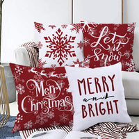 HKM-203219 Cartoon Santa Claus and Elk Holiday Pillow Covers - Decorative Cushion Covers 45x45cm, Multiple Sets Available