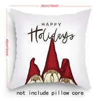 HKM-203219 Cartoon Santa Claus and Elk Holiday Pillow Covers - Decorative Cushion Covers 45x45cm, Multiple Sets Available