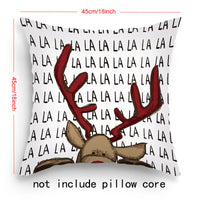 HKM-203219 Cartoon Santa Claus and Elk Holiday Pillow Covers - Decorative Cushion Covers 45x45cm, Multiple Sets Available