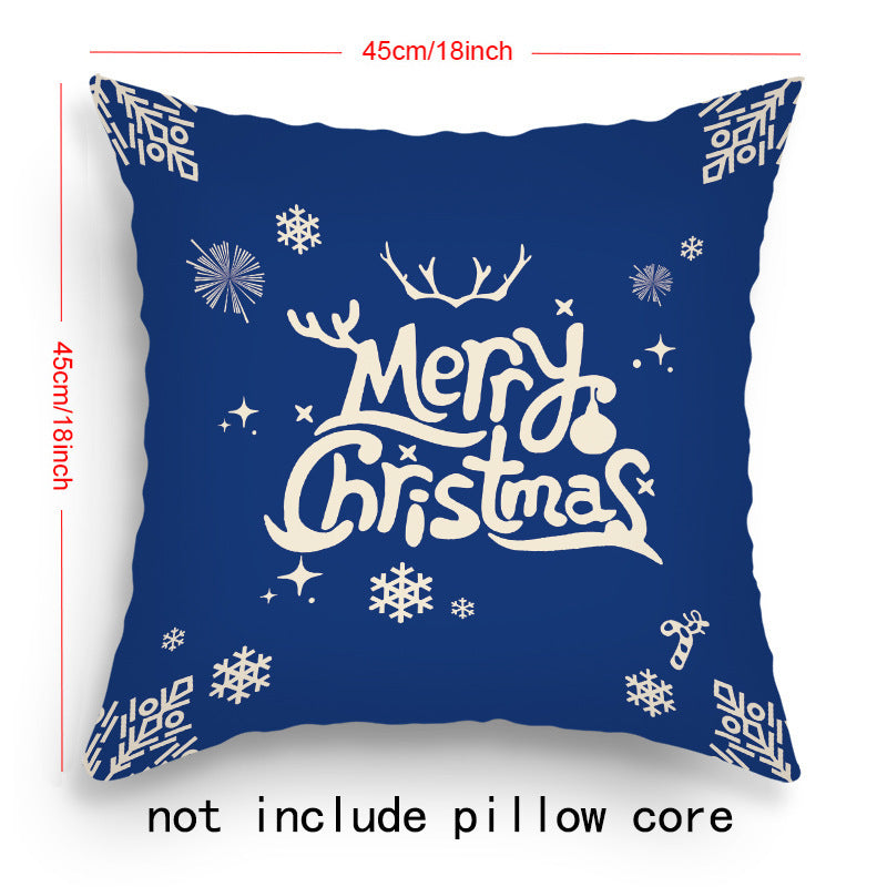 HKM-203219 Cartoon Santa Claus and Elk Holiday Pillow Covers - Decorative Cushion Covers 45x45cm, Multiple Sets Available