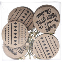 HKM-203283 Wooden Christmas Pendant in Transparent Box - Angel, Tree, Star, Love, Snowflake, Sphere Models