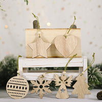 HKM-203283 Wooden Christmas Pendant in Transparent Box - Angel, Tree, Star, Love, Snowflake, Sphere Models