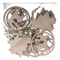 HKM-203283 Wooden Christmas Pendant in Transparent Box - Angel, Tree, Star, Love, Snowflake, Sphere Models