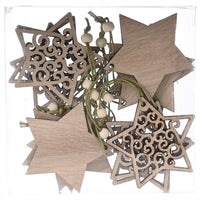 HKM-203283 Wooden Christmas Pendant in Transparent Box - Angel, Tree, Star, Love, Snowflake, Sphere Models
