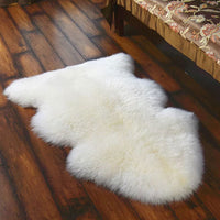 HKM-203475 Luxurious Australian Pure White Lambskin Wool Carpet - Long-Haired, 100mm Thick, 7 Sq Ft