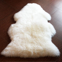 HKM-203475 Luxurious Australian Pure White Lambskin Wool Carpet - Long-Haired, 100mm Thick, 7 Sq Ft