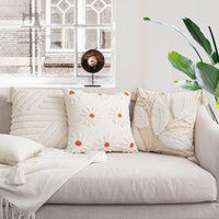 HKM-203603 Scandinavian Floral Tufted Pillowcase – Cotton Cushion Cover for Home Décor