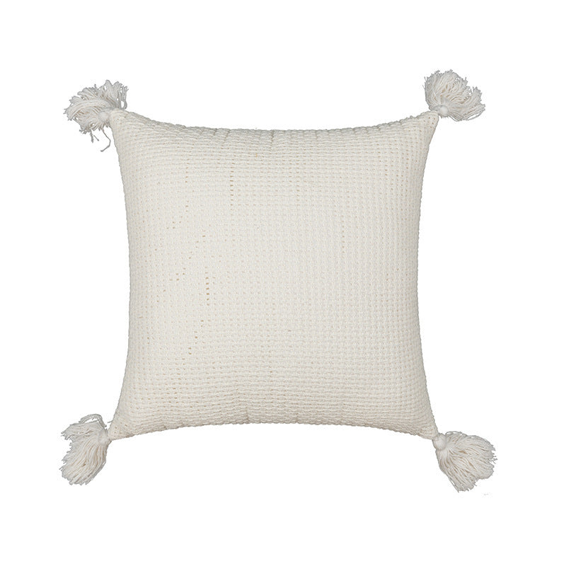 HKM-203603 Scandinavian Floral Tufted Pillowcase – Cotton Cushion Cover for Home Décor