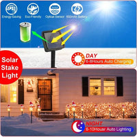 HKM-203603 Solar Powered Snowman Decorative Stake Light - Waterproof Warm White LED Christmas Garden Lamp
